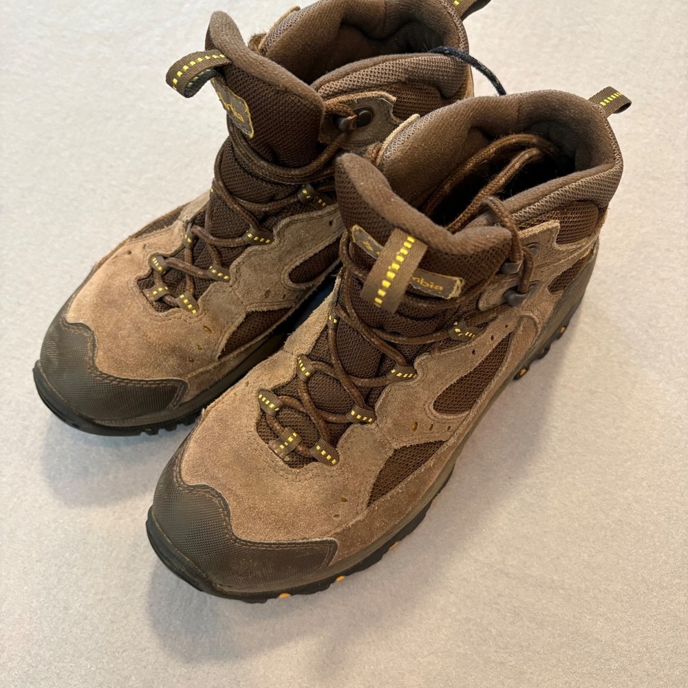 Columbia Men's Waterproof Hiking Boots Brown Suede Mesh Size 7 BM3444-231‎